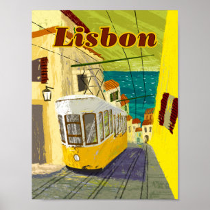 Lisbon Travel Poster 8.5" x 11"