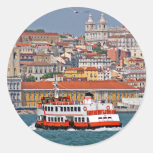 Lisbon view from Tagus River Classic Round Sticker