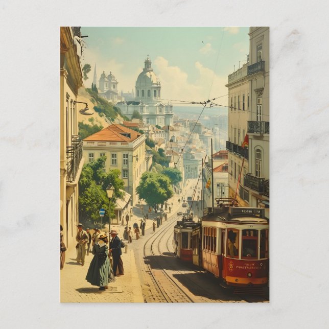Lisbon Vintage Postcard (Front)