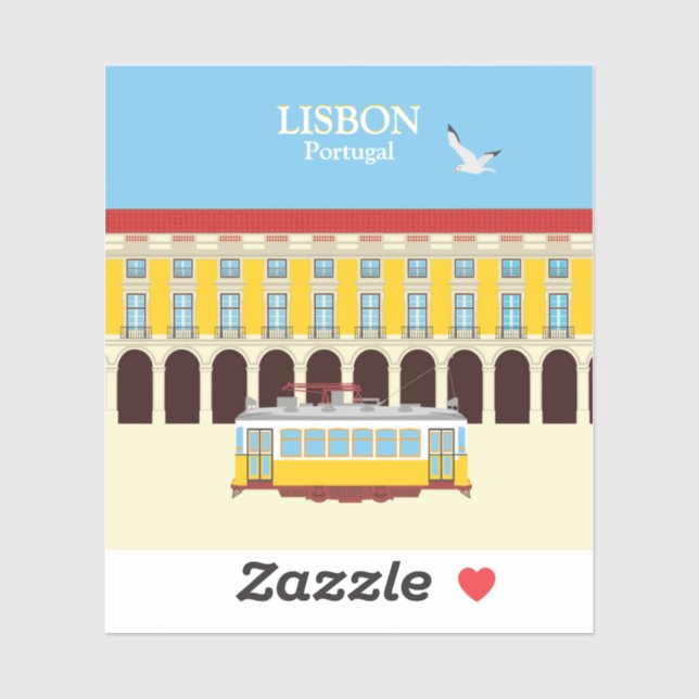 Lisbon yellow tram vintage style (Sheet)
