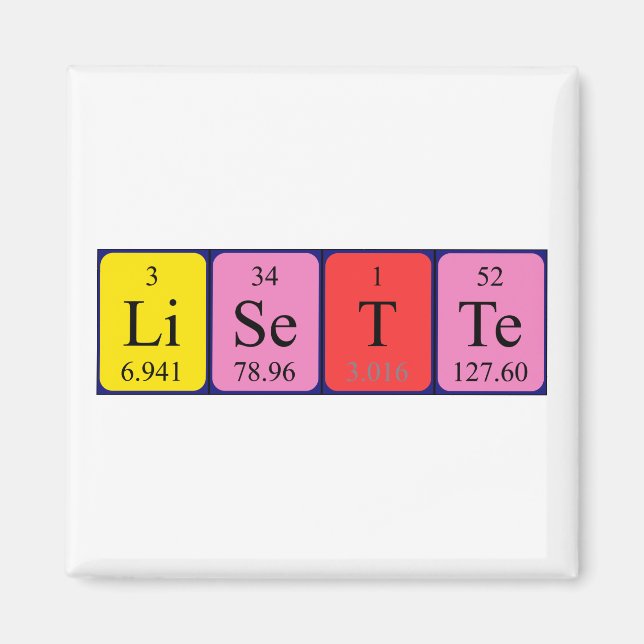 Lisette periodic table name magnet (Front)