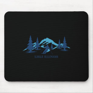 Lisle Illinois Ski Resort Skiing Skier Mouse Mat