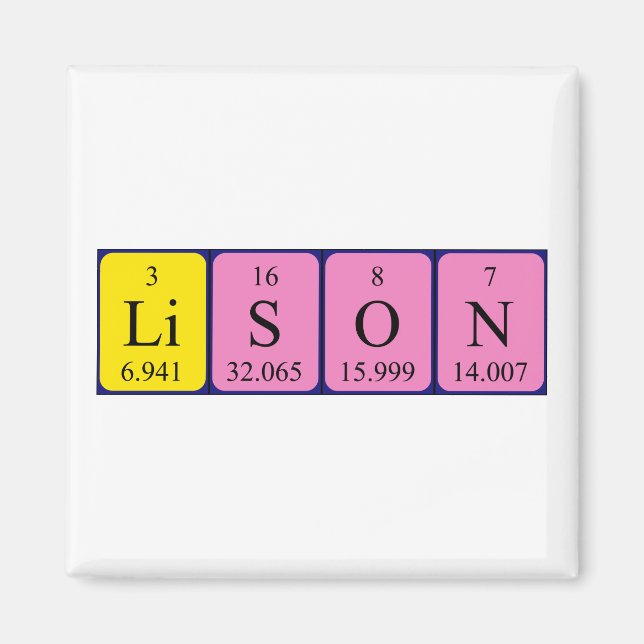 Lison periodic table name magnet (Front)