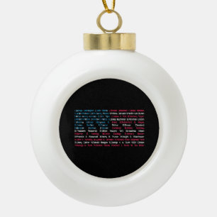 List 46 US Presidents of the United States Fun His Ceramic Ball Christmas Ornament