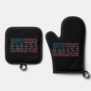 List 46 US Presidents of the United States Fun His Oven Mitt & Pot Holder Set