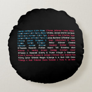 List 46 US Presidents of the United States Fun His Round Cushion