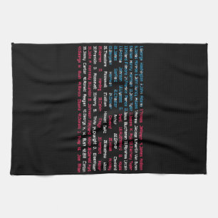 List 46 US Presidents of the United States Fun His Tea Towel