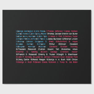 List 46 US Presidents of the United States Fun His Wrapping Paper