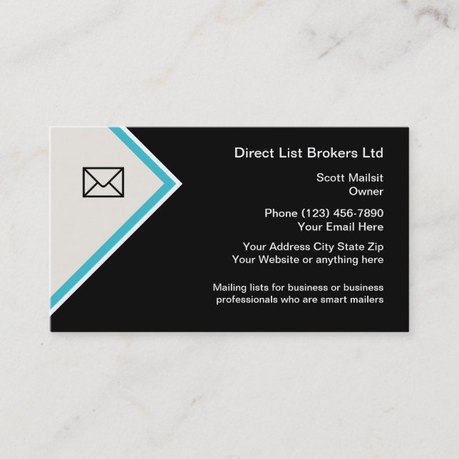 List Broker Advertising Business Cards (Front)
