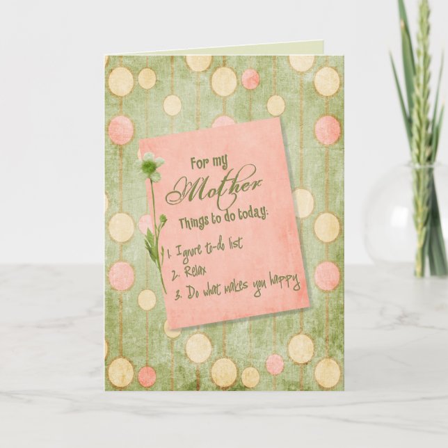List For Mum Birthday Card (Front)