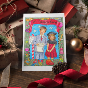 List for Santa Be Good Inspirational Postcard