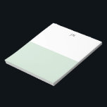 List Making Pretty Green Pastel White Colour Block Notepad<br><div class="desc">Tear away pastel green and white note pad. A unique monogrammed colour block gift for teacher,  boss or for anyone to use at home or the office.</div>