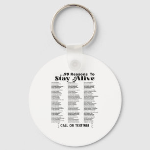 List Of 99 Reasons To Stay Alive - Mental Health A Key Ring