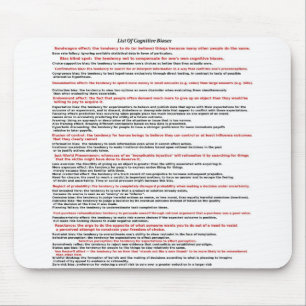 List Of Cognitive Biases Mouse Mat