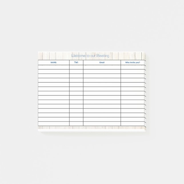 LIST OF INVITED PEOPLE TO OUR BUSINESS MEETING POST-IT NOTES (Front)