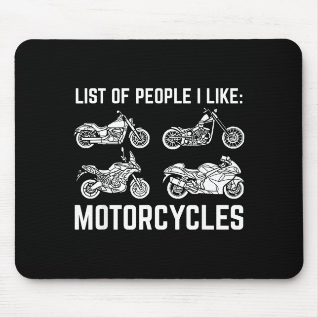 List Of People I Like Motorcycles Funny Rider &amp Mouse Mat (Front)