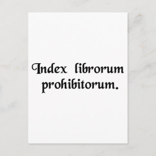List of Prohibited Books. Postcard