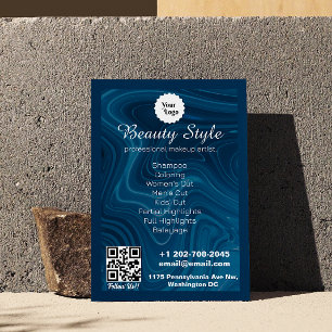 List Of Services Iridescent Blue Teal Aqua Flyer