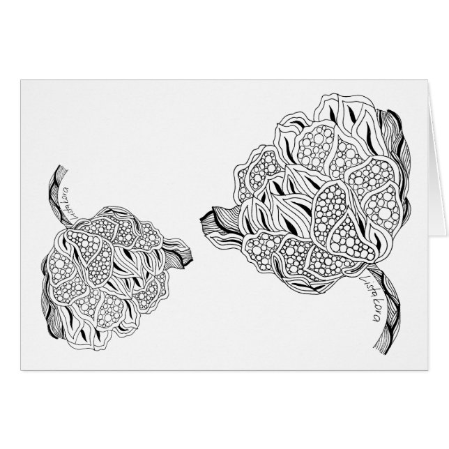 Listakora Flower Card with Envelope (Front Horizontal)