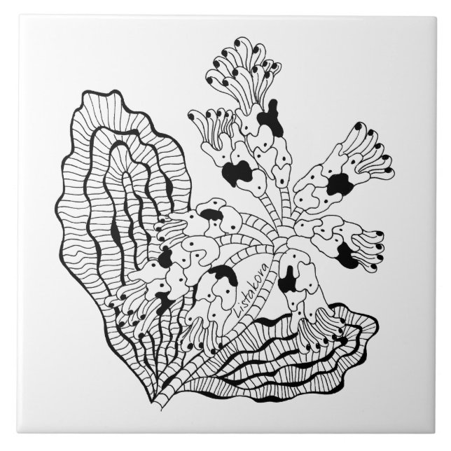 Listakora Flower Ceramic Trivet / Tile (Front)