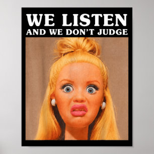 Listen and dont judge trendy y2k aesthetic sassy poster