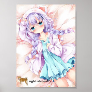 listen anime girl poster