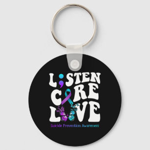 Listen Care Love Butterfly Suicide Prevention Awar Key Ring