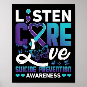 Listen Care Love Suicide Prevention Awareness Day Poster