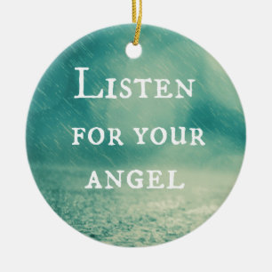 Listen for Your Angel Quote Ceramic Tree Decoration