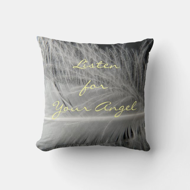 Listen for Your Angel Quote Pillow (Front)