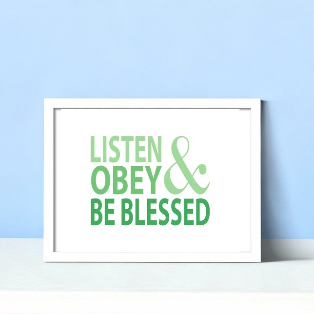 Listen Obey and Be Blessed  Poster (Creator Uploaded)