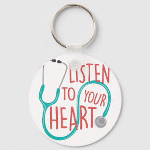 Listen To Heart Key Ring