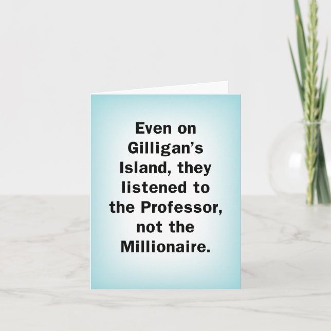 Listen to Professor, not Millionaire Pandemic Card (Front)