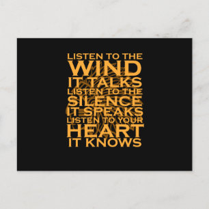Listen To The Wind Native American Day Support Invitation Postcard