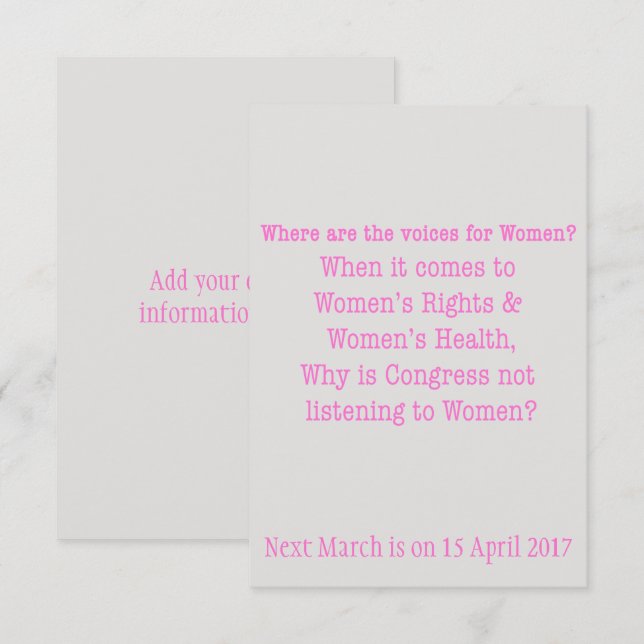 Listen to Women (2017) Invitation (Front/Back)