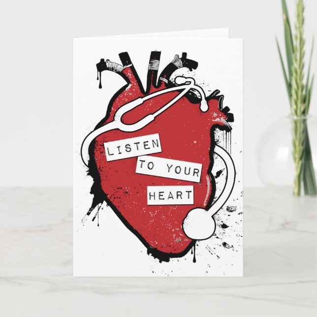 listen to your anatomical heart holiday card (Front)
