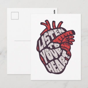 "Listen to Your Heart" Anatomical Art Postcard