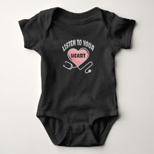 Listen to your heart stethoscope baby bodysuit