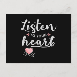 Listen to your heart stethoscope postcard