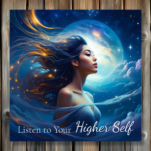 Listen to your Higher Self   Meditation Spiritual Poster