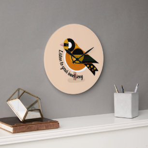 Listen To Your Inner Song Bird Wall Clock