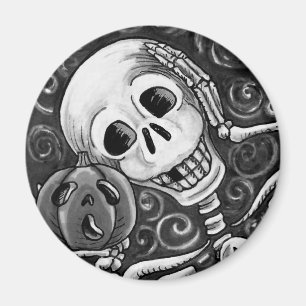 LISTEN TO YOUR PUMPKIN, HALLOWEEN SKELETON MAGNET