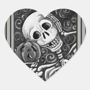 LISTEN TO YOUR PUMPKIN, HALLOWEEN SKELETON STICKER