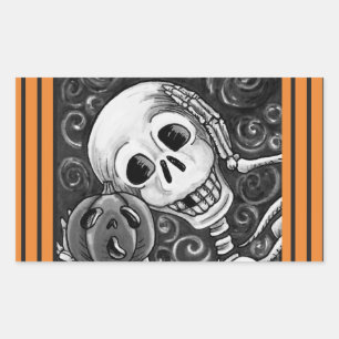 LISTEN TO YOUR PUMPKIN, HALLOWEEN SKELETON STICKER