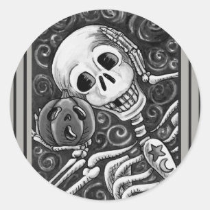 LISTEN TO YOUR PUMPKIN, HALLOWEEN SKELETON STICKER