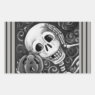 LISTEN TO YOUR PUMPKIN, HALLOWEEN SKELETON STICKER