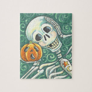 LISTEN TO YOUR PUMPKIN, HALLOWEEN SKELLY PUZZLE