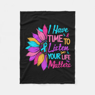 Listen Your Life Problem Mental Health Awareness Fleece Blanket