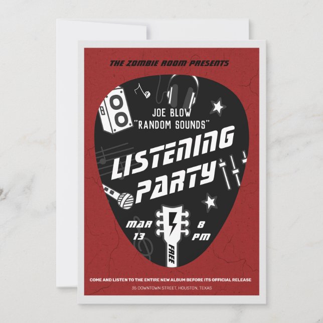 Listening Party Concert Flyer Invitation (Front)