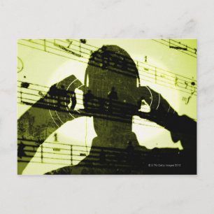 Listening to Music Postcard